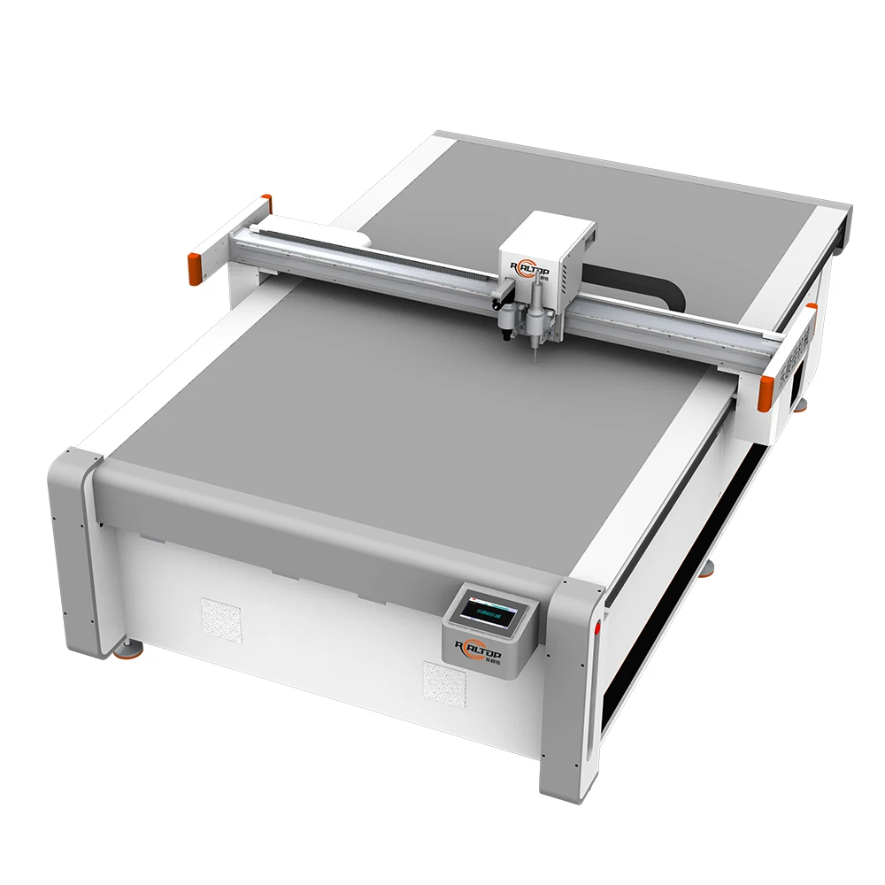 H5ee65a7adaad45a89472e40731f7d95bE.webp Realtop 2026 CNC Vibrating Knife Cutter for Corrugated Pizza Boxes - Image 1