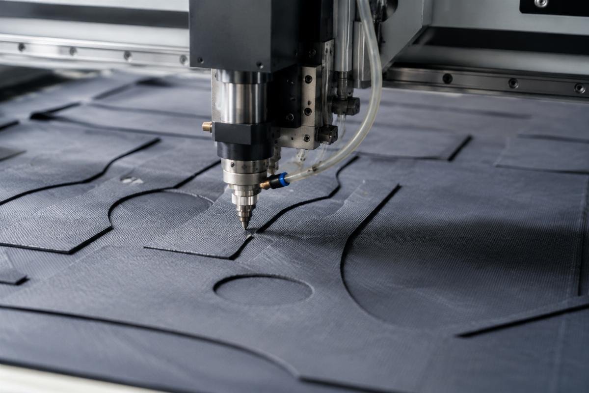 CNC knife cutting various flexible materials Flexible material CNC cutting in action
