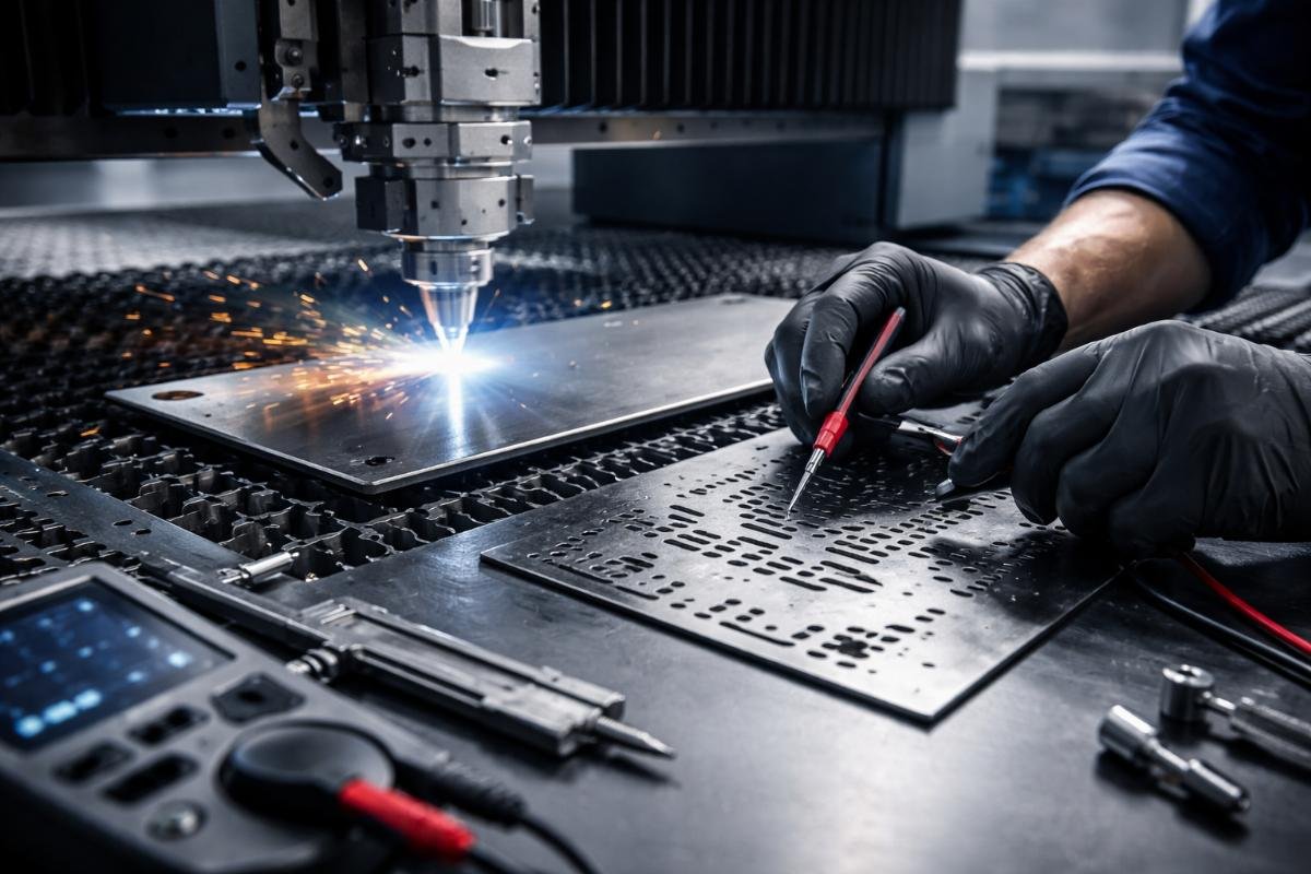 Post-cutting conductivity verification Surface resistivity testing