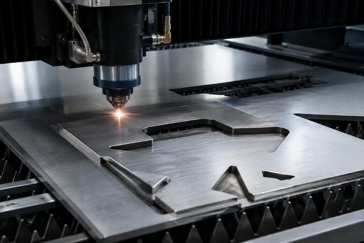 cold cutting technology for clean, non-toxic contour cutting edges A close-up of clean, burn-free edges on a die-cut retail display piece produced with cold cutting technology
