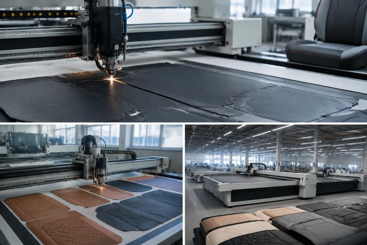 Different CNC cutting machine configurations matched to small, medium and large scale car seat cover factories